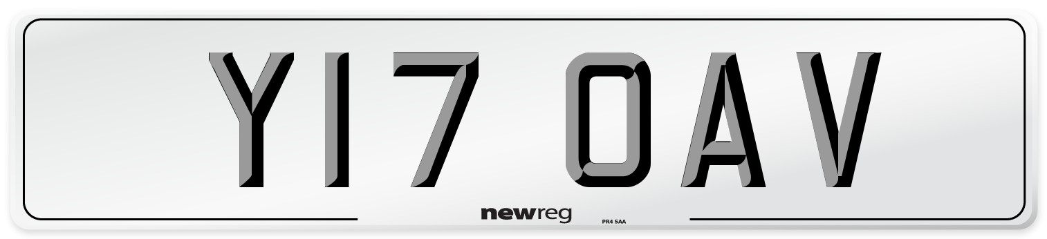 Y17 OAV Number Plate from New Reg